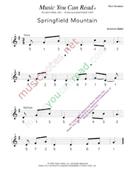Click to Enlarge: "Springfield Mountain," Pitch Number Format