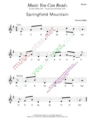 Click to Enlarge: "Springfield Mountain," Rhythm Format