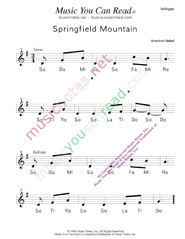 Click to Enlarge: "Springfield Mountain," Solfeggio Format