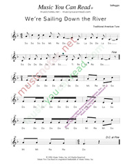 Click to Enlarge: "We're Sailing Down the River," Solfeggio Format