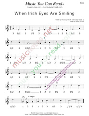 Click to enlarge: "When Irish Eyes Are Smiling," Beats Format
