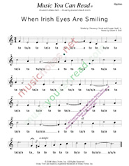 Click to Enlarge: "When Irish Eyes Are Smiling," Rhythm Format