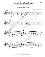 "Above the Plain," Music Format