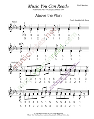 Click to Enlarge: "Above the Plain," Pitch Number Format