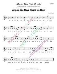 Click to Enlarge: "Angels We Have Heard on High," Rhythm Format