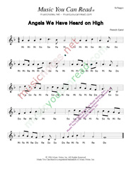 Click to Enlarge: "Angels We Have Heard on High," Solfeggio Format