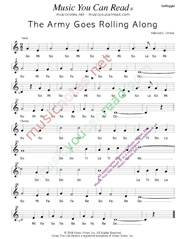 Click to Enlarge: "The Army Goes Rolling Along," Solfeggio Format