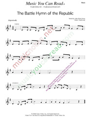 "Battle Hymn of the Republic," Music Format