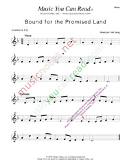 "Bound for the Promised Land," Music Format