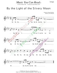 Click to Enlarge: "By the Light of the Silvery Moon," Solfeggio Format