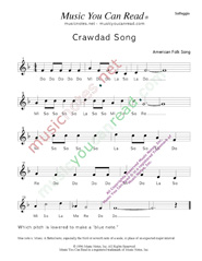 Click to Enlarge: "Crawdad Song," Solfeggio Format