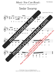 Click to Enlarge: "Cedar Swamp" Pitch Number Format