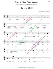 Click to enlarge: "Daisy Bell," Beats Format