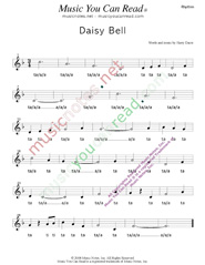 Click to Enlarge: "Daisy Bell," Rhythm Format