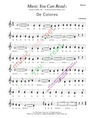 Click to Enlarge: "De Colores," Rhythm Format