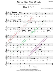 Click to Enlarge: "Do Lord," Rhythm Format