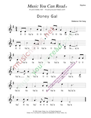 Click to Enlarge: "Doney Gal," Rhythm Format