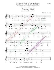 Click to Enlarge: "Doney Gal," Solfeggio Format