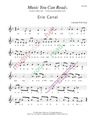 Click to Enlarge: "Erie Canal," Rhythm Format