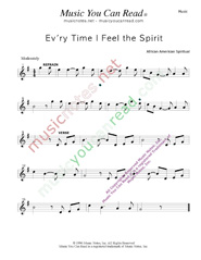 "Ev'ry Time I Fell the Spirit," Music Format
