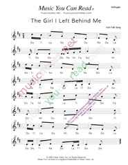 Click to Enlarge: "The Girl I Left Behind Me," Solfeggio Format
