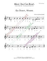 Click to Enlarge: "Go Down, Moses," Pitch Number Format