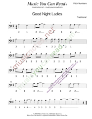 Click to Enlarge: "Good Night Ladies," Pitch Number Format
