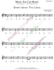 Click to Enlarge: "Green Grow The Lilacs," Solfeggio Format