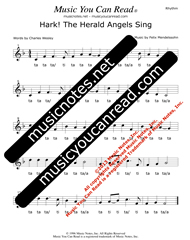 Click to Enlarge: "Hark! The Herald Angels Sing" Rhythm Format