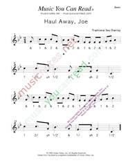 Click to enlarge: "Haul Away, Joe," Beats Format