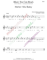 Click to enlarge: "Hello! Ma Baby," Beats Format