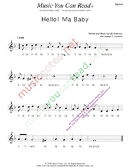 Click to Enlarge: "Hello! Ma Baby," Rhythm Format