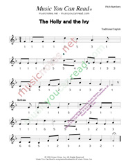 Click to Enlarge: "The Holly and the Ivy," Pitch Number Format