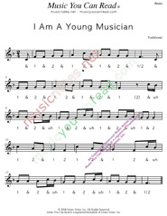 Click to enlarge: "I Am A Young Musician," Beats Format