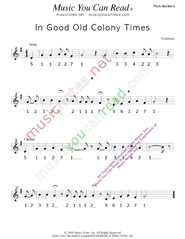 Click to Enlarge: "In Good Old Colony Times," Pitch Number Format