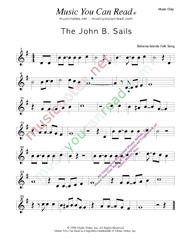 "The John B. Sails," Music Format