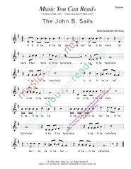 Click to Enlarge: "The John B. Sails," Rhythm Format