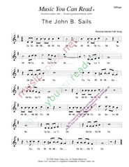 Click to Enlarge: "The John B. Sails," Solfeggio Format