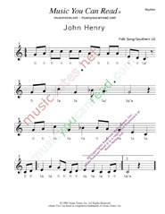 Click to Enlarge: "John Henry," Rhythm Format
