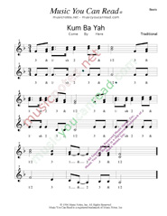 Click to enlarge: "Kum Ba Yah," Beats Format