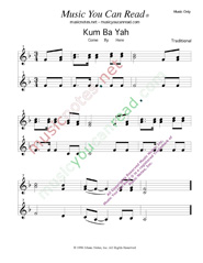 "Kum Ba Yah," Music Format