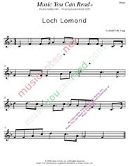 "Loch Lomond," Music Format
