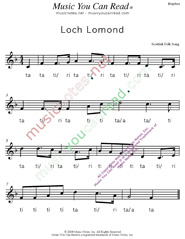 Click to Enlarge: "Loch Lomond," Rhythm Format