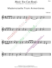 "Mademoiselle From Armentieres," Music Format