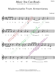 Click to Enlarge: "Mademoiselle From Armentieres," Rhythm Format