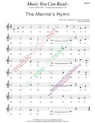 Click to Enlarge: "The Marine's Hymn," Rhythm Format
