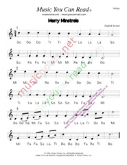 Click to Enlarge: "Merry Minstrels," Solfeggio Format