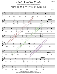 Click to Enlarge: "Now is the Month of Maying," Solfeggio Format