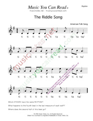 Click to Enlarge: "The Riddle Song," Rhythm Format