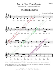 Click to Enlarge: "The Riddle Song," Solfeggio Format